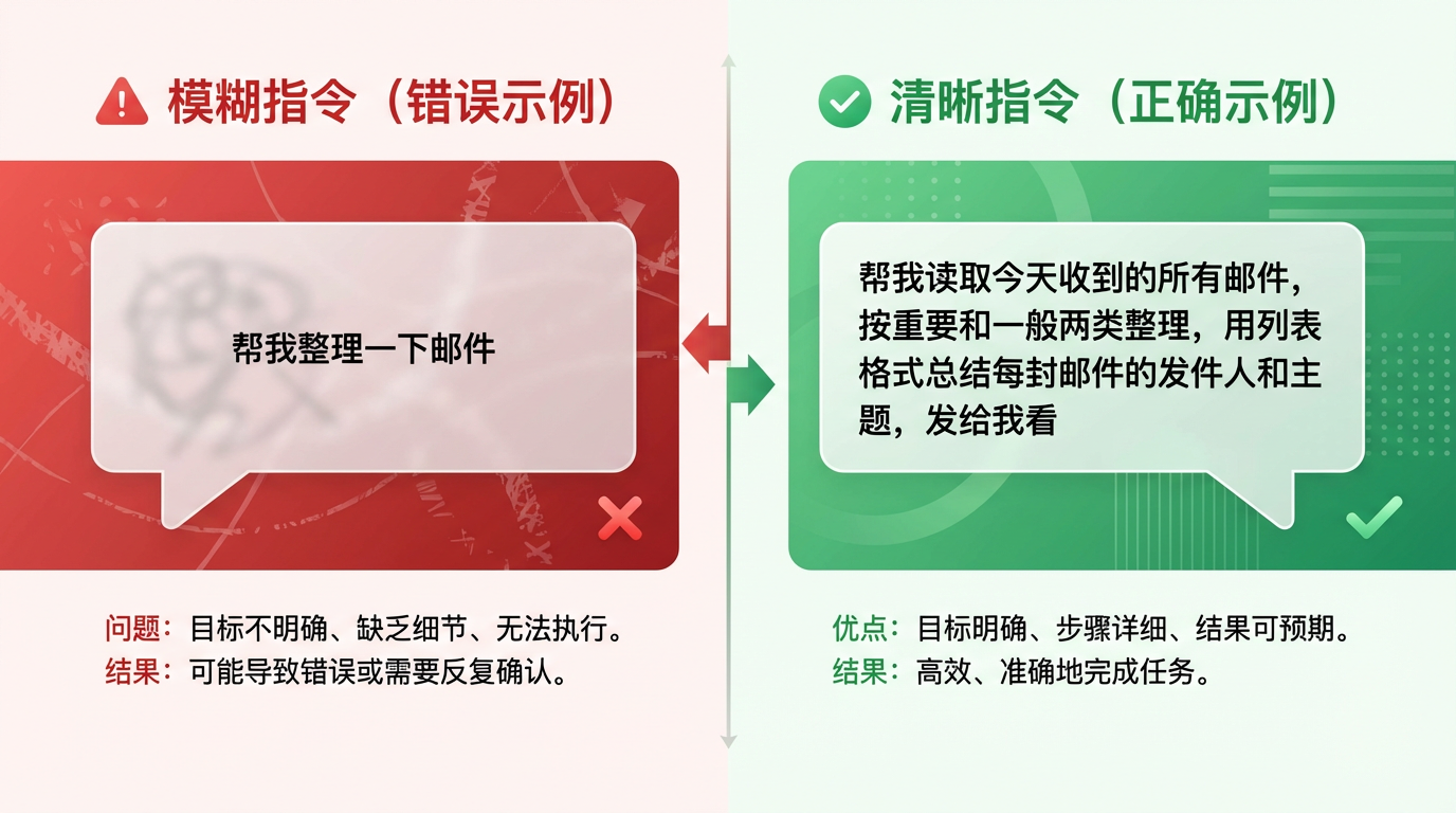 模糊指令与清晰指令对比图