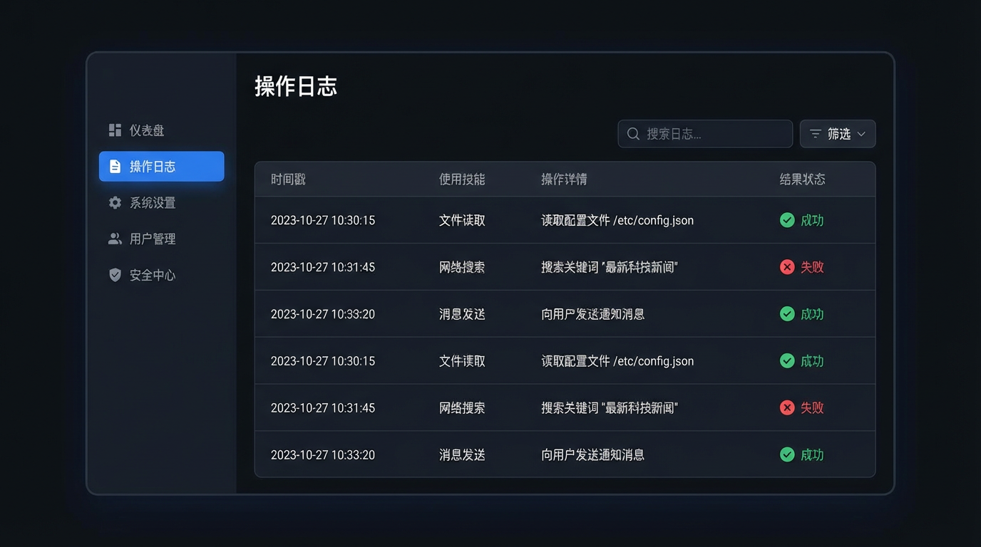 操作日志界面示意图